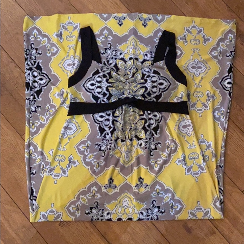 Yellow and Black Maxi Sun Dress